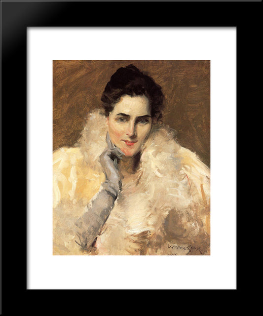 Portrait Of A Lady 20x24 Black Modern Wood Framed Art Print Poster by Chase, William Merritt