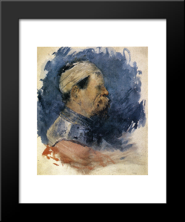 Portrait Of A Man 20x24 Black Modern Wood Framed Art Print Poster by Chase, William Merritt