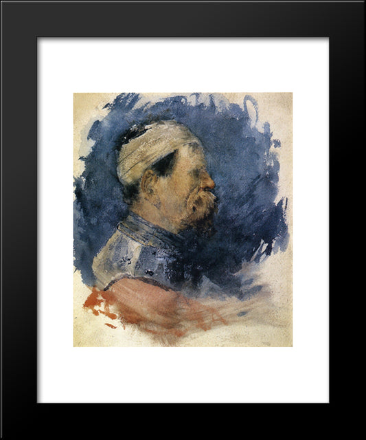 Portrait Of A Man 20x24 Black Modern Wood Framed Art Print Poster by Chase, William Merritt