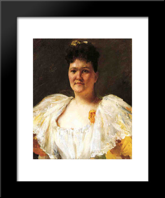 Portrait Of A Woman 20x24 Black Modern Wood Framed Art Print Poster by Chase, William Merritt