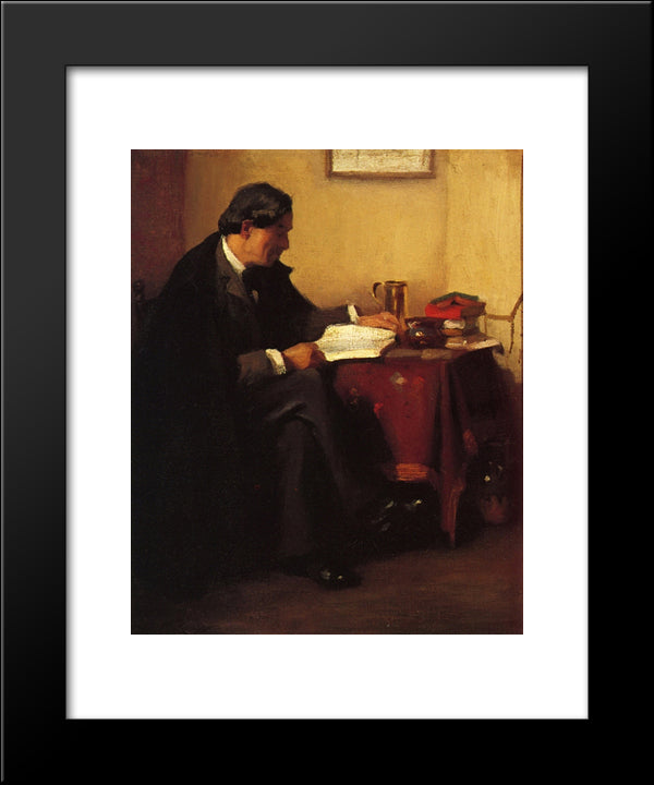 Portrait Of Elbert Hubbard (The Roycrafter) 20x24 Black Modern Wood Framed Art Print Poster by Chase, William Merritt