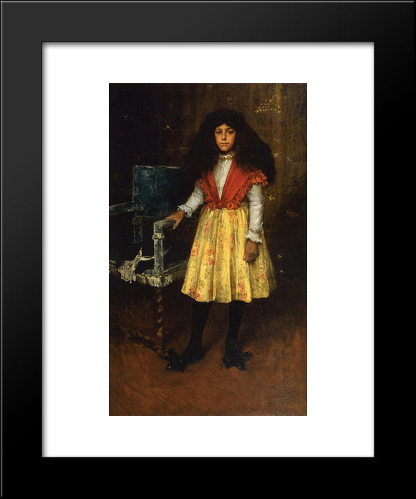 Portrait Of Erla Howell (Little Miss H.) 20x24 Black Modern Wood Framed Art Print Poster by Chase, William Merritt