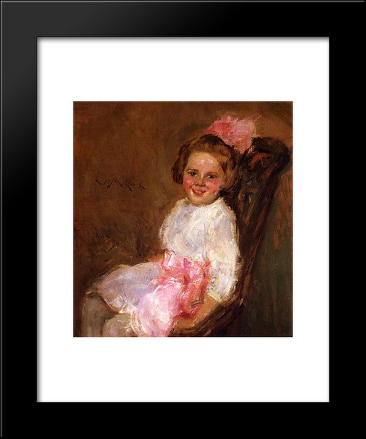 Portrait Of Helen, Daughter Of The Artist 20x24 Black Modern Wood Framed Art Print Poster by Chase, William Merritt