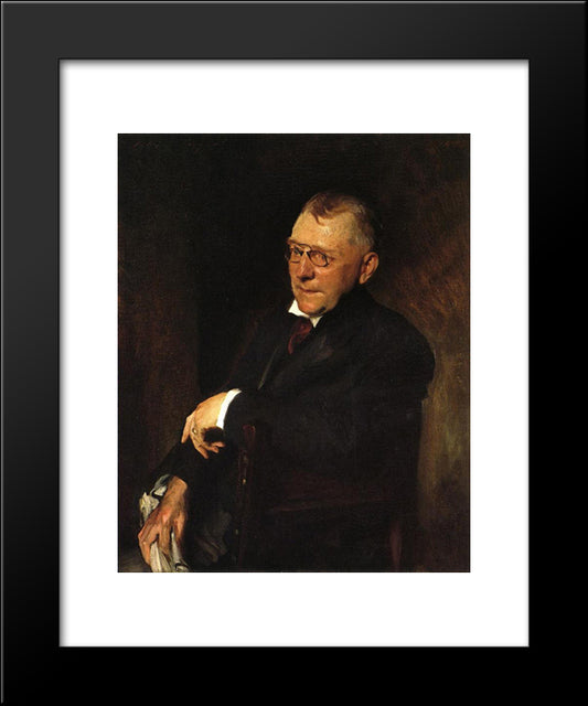 Portrait Of James Whitcomb Riley 20x24 Black Modern Wood Framed Art Print Poster by Chase, William Merritt