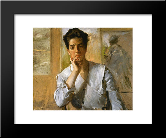 Portrait Of Kate Freeman Clark 20x24 Black Modern Wood Framed Art Print Poster by Chase, William Merritt