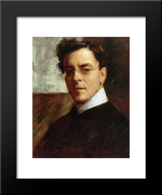 Portrait Of Louis Betts 20x24 Black Modern Wood Framed Art Print Poster by Chase, William Merritt