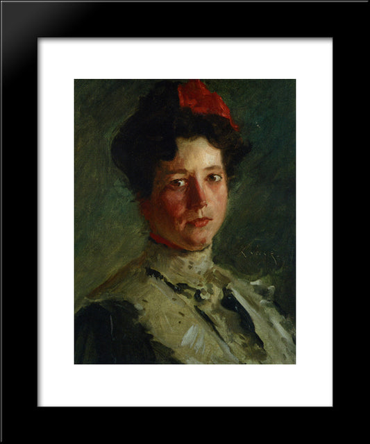 Portrait Of Martha Walter 20x24 Black Modern Wood Framed Art Print Poster by Chase, William Merritt