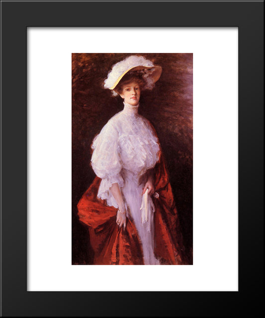 Portrait Of Miss Frances 20x24 Black Modern Wood Framed Art Print Poster by Chase, William Merritt