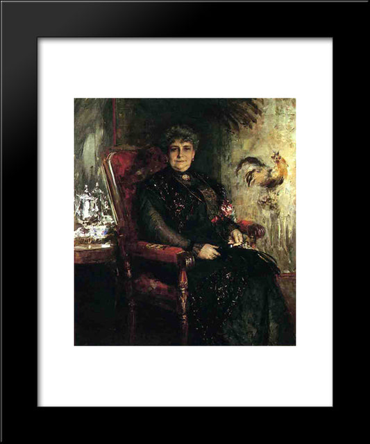 Portrait Of Mme. E.H. Bensel 20x24 Black Modern Wood Framed Art Print Poster by Chase, William Merritt