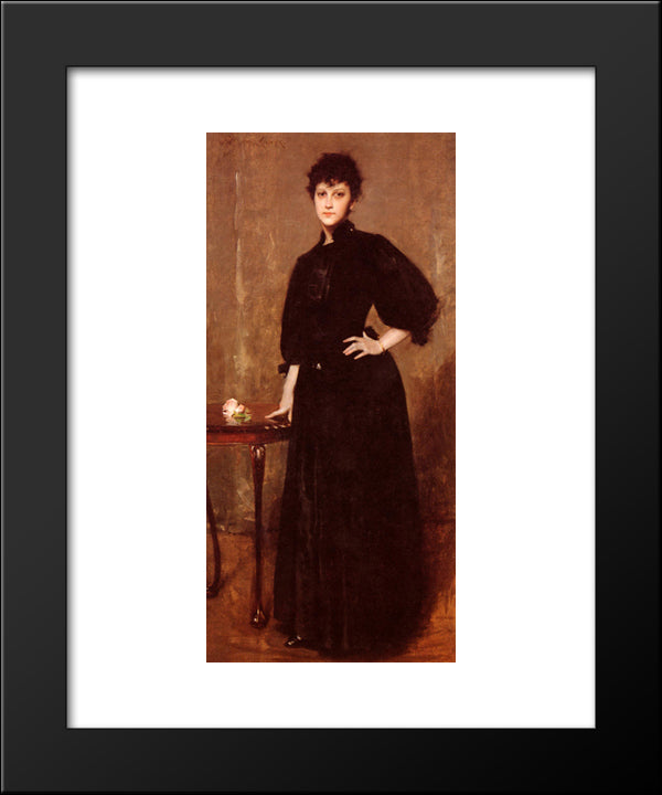 Portrait Of Mrs. C 20x24 Black Modern Wood Framed Art Print Poster by Chase, William Merritt