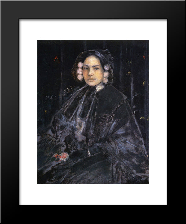 Portrait Of Mrs. Julius Erson 20x24 Black Modern Wood Framed Art Print Poster by Chase, William Merritt