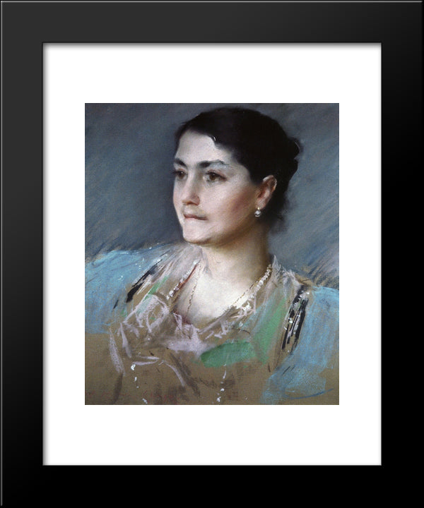 Portrait Of Mrs. William Chase 20x24 Black Modern Wood Framed Art Print Poster by Chase, William Merritt