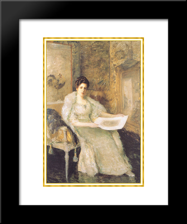 Portrait Of Susan Watkins 20x24 Black Modern Wood Framed Art Print Poster by Chase, William Merritt