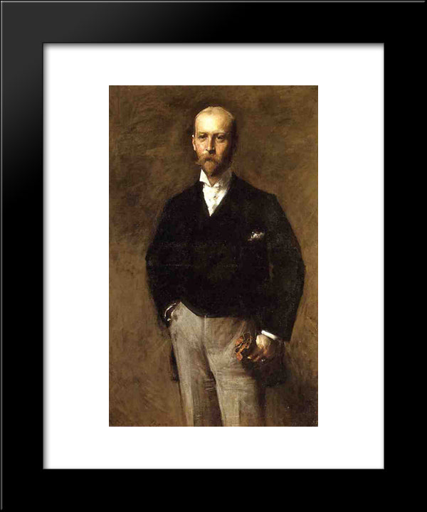 Portrait Of William Charles Le Gendre 20x24 Black Modern Wood Framed Art Print Poster by Chase, William Merritt