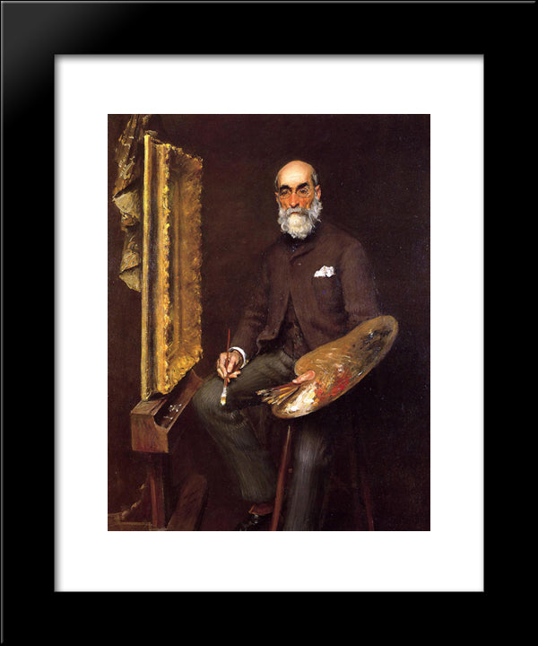 Portrait Of Worthington Whittredge 20x24 Black Modern Wood Framed Art Print Poster by Chase, William Merritt