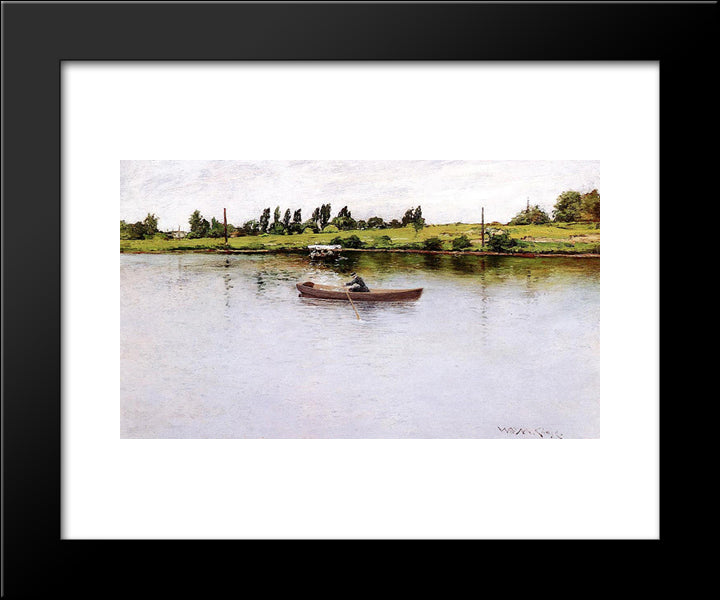 Pulling For Shore 20x24 Black Modern Wood Framed Art Print Poster by Chase, William Merritt