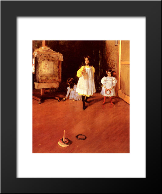 Ring Toss 20x24 Black Modern Wood Framed Art Print Poster by Chase, William Merritt