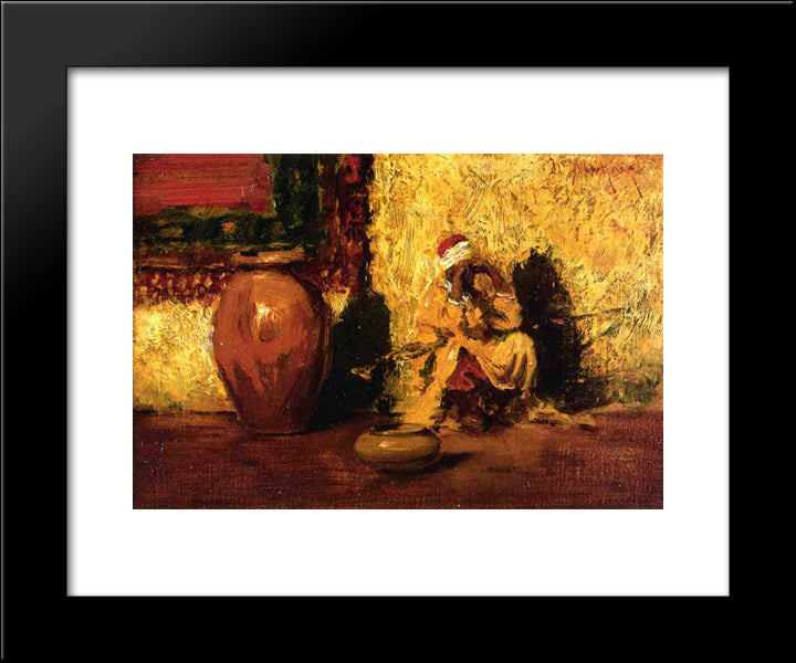 Seated Figure 20x24 Black Modern Wood Framed Art Print Poster by Chase, William Merritt