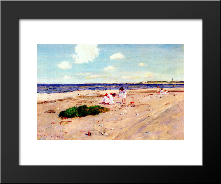 Shell Beach At Shinnecock 20x24 Black Modern Wood Framed Art Print Poster by Chase, William Merritt