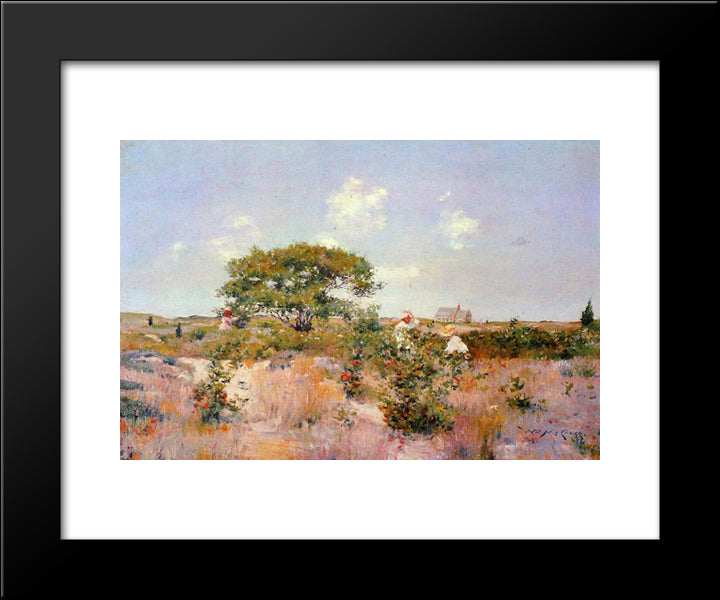 Shinnecock Landscape 20x24 Black Modern Wood Framed Art Print Poster by Chase, William Merritt