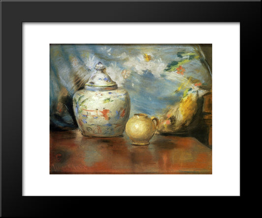 Still Life With Flowers 20x24 Black Modern Wood Framed Art Print Poster by Chase, William Merritt