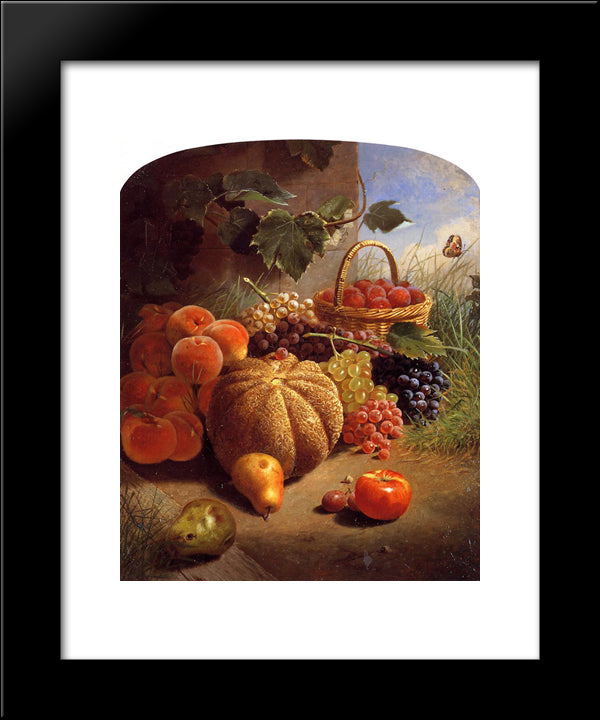 Still Life With Fruit 20x24 Black Modern Wood Framed Art Print Poster by Chase, William Merritt