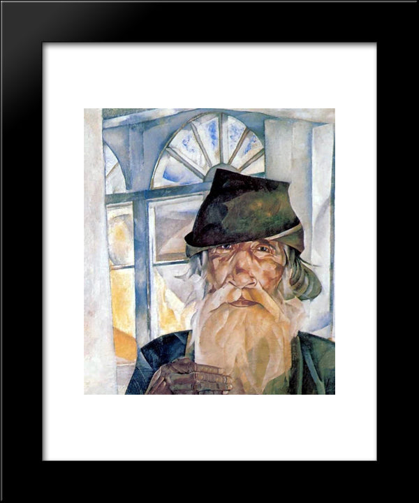 An Old Man From Olonets 20x24 Black Modern Wood Framed Art Print Poster by Grigoriev, Boris