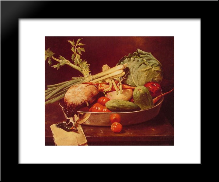 Still Life With Vegetable 20x24 Black Modern Wood Framed Art Print Poster by Chase, William Merritt