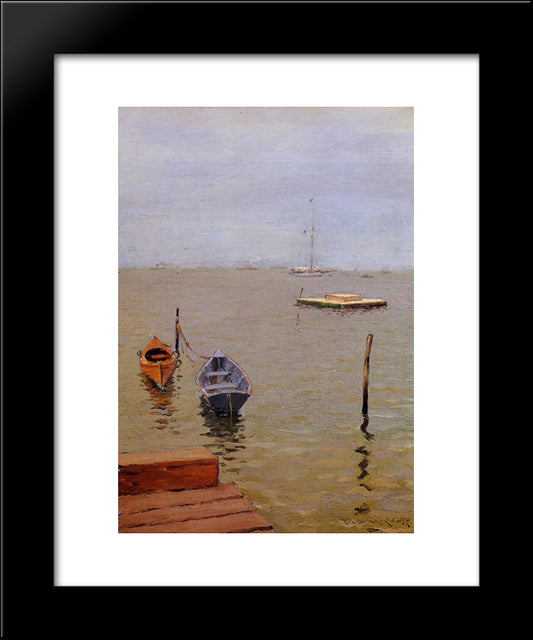 Stormy Day Bath Beach 20x24 Black Modern Wood Framed Art Print Poster by Chase, William Merritt