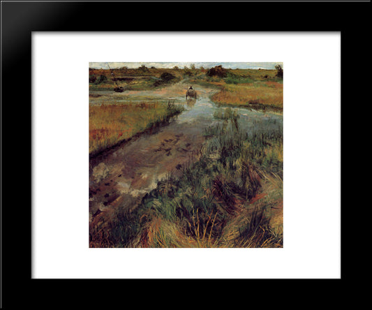 Swollen Stream At Shinnecock 20x24 Black Modern Wood Framed Art Print Poster by Chase, William Merritt