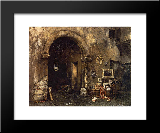 The Antiquary Shop 20x24 Black Modern Wood Framed Art Print Poster by Chase, William Merritt