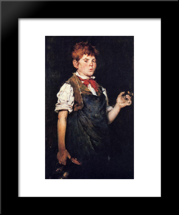 The Apprentice (Boy Smoking) 20x24 Black Modern Wood Framed Art Print Poster by Chase, William Merritt