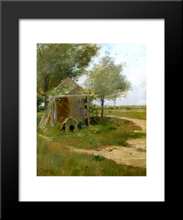 The Back Yard, Shinnecock, Long Island, New York 20x24 Black Modern Wood Framed Art Print Poster by Chase, William Merritt