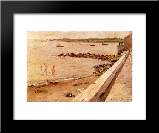 The Bathers 20x24 Black Modern Wood Framed Art Print Poster by Chase, William Merritt