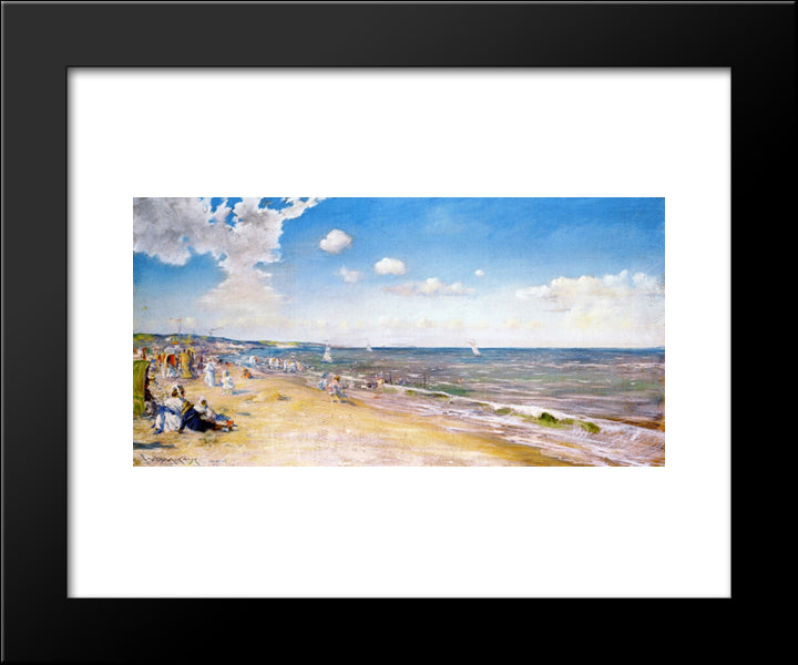 The Beach At Zandvoort 20x24 Black Modern Wood Framed Art Print Poster by Chase, William Merritt