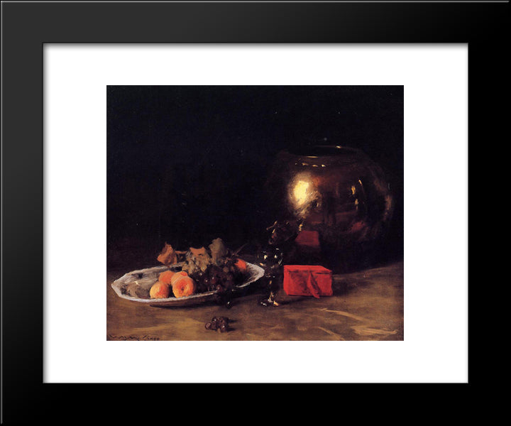 The Big Brass Bowl 20x24 Black Modern Wood Framed Art Print Poster by Chase, William Merritt