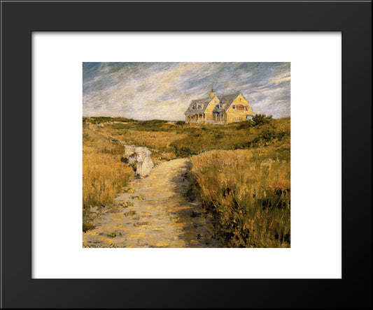 The Chase Homestead At Shinnecock 20x24 Black Modern Wood Framed Art Print Poster by Chase, William Merritt