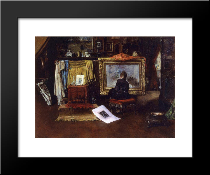 The Inner Studio, Tenth Street 20x24 Black Modern Wood Framed Art Print Poster by Chase, William Merritt