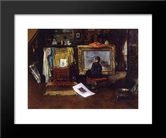 The Inner Studio, Tenth Street 20x24 Black Modern Wood Framed Art Print Poster by Chase, William Merritt