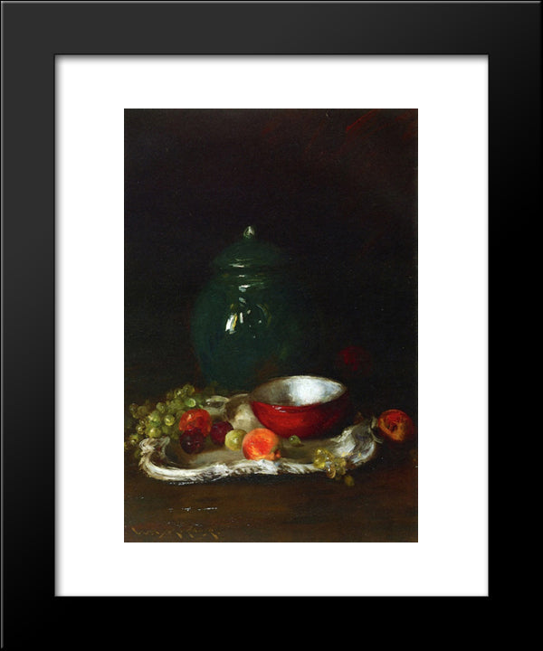 The Little Red Bowl 20x24 Black Modern Wood Framed Art Print Poster by Chase, William Merritt