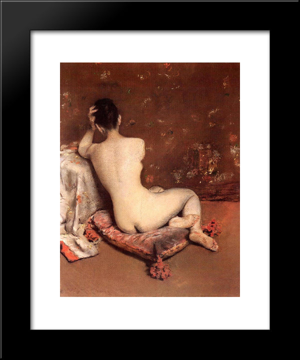 The Model 20x24 Black Modern Wood Framed Art Print Poster by Chase, William Merritt