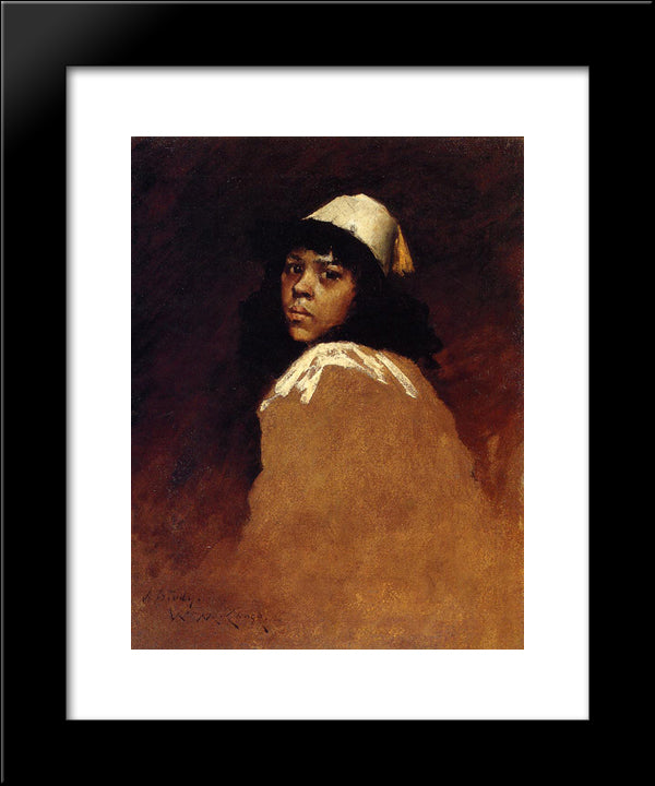 The Moroccan Girl 20x24 Black Modern Wood Framed Art Print Poster by Chase, William Merritt