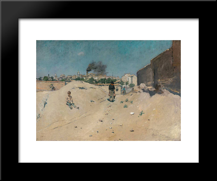 The Outskirts Of Madrid 20x24 Black Modern Wood Framed Art Print Poster by Chase, William Merritt