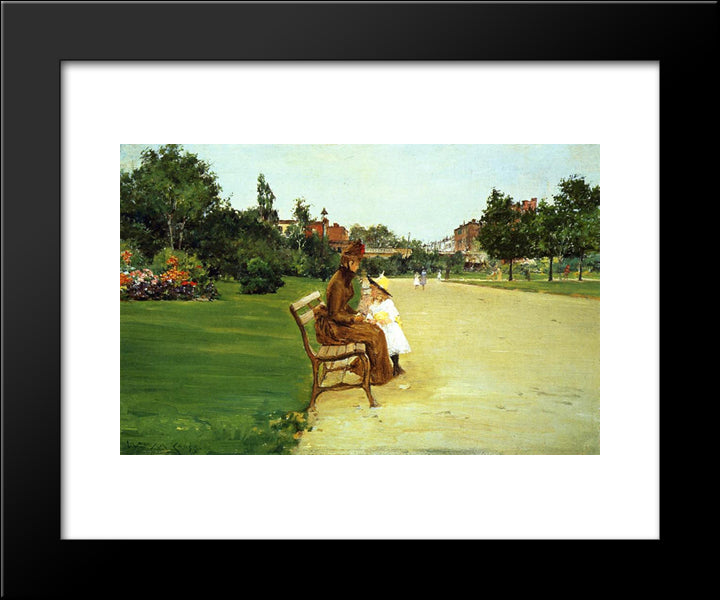 The Park 20x24 Black Modern Wood Framed Art Print Poster by Chase, William Merritt