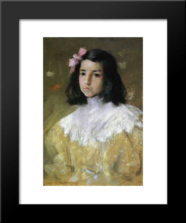 The Pink Bow 20x24 Black Modern Wood Framed Art Print Poster by Chase, William Merritt