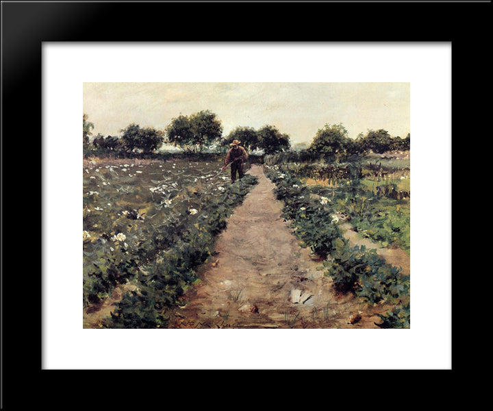 The Potato Patch, Aka Garden Shinnecock 20x24 Black Modern Wood Framed Art Print Poster by Chase, William Merritt