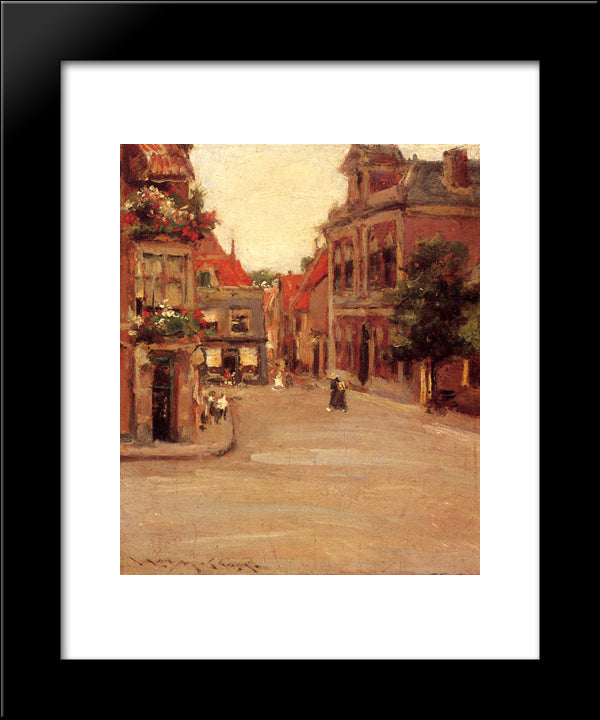 The Red Roofs Of Haarlem, Aka A Street In Holland 20x24 Black Modern Wood Framed Art Print Poster by Chase, William Merritt