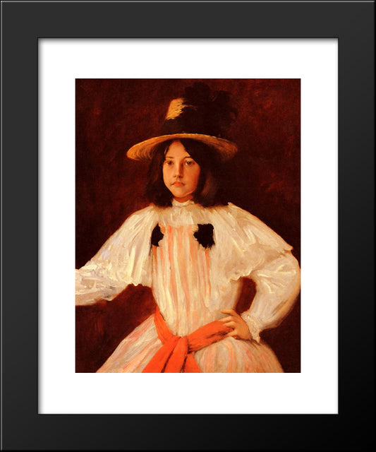 The Red Sash 20x24 Black Modern Wood Framed Art Print Poster by Chase, William Merritt