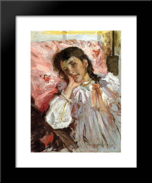 Tired, Aka Portrait Of The Artist'S Daughter 20x24 Black Modern Wood Framed Art Print Poster by Chase, William Merritt