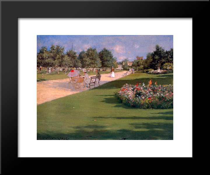 Tompkins Park, Brooklyn 20x24 Black Modern Wood Framed Art Print Poster by Chase, William Merritt